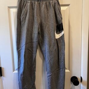 Nike Men's Gray Joggers with Black Logo